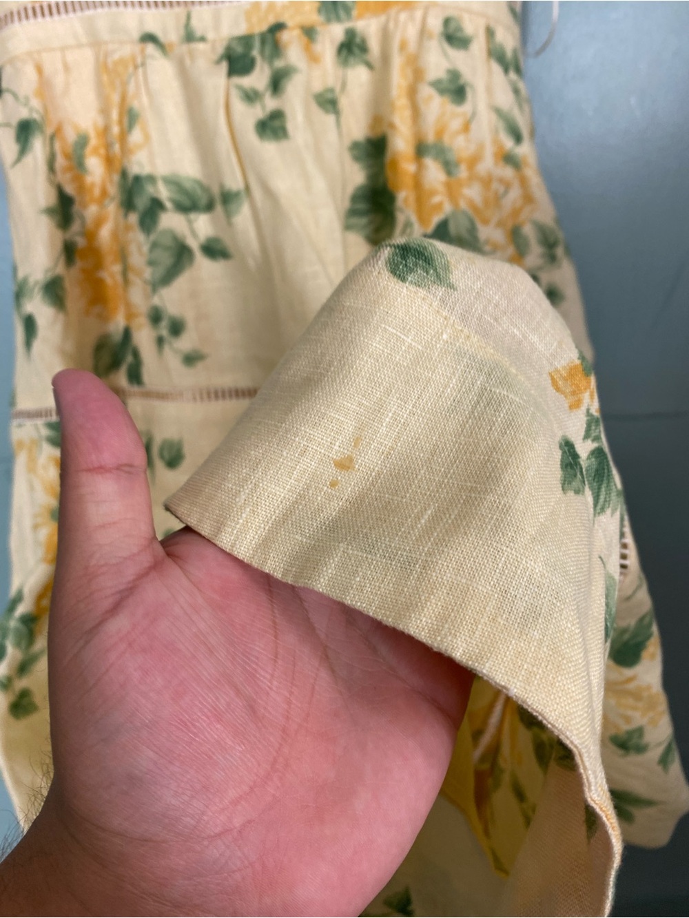 Reformation Everett Linen Floral Dress Yellow Size 6 - Picture 4 of 8
